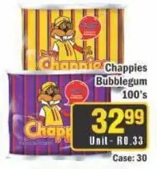 J&E Cash and Carry Chappies Bubblegum 100's offer