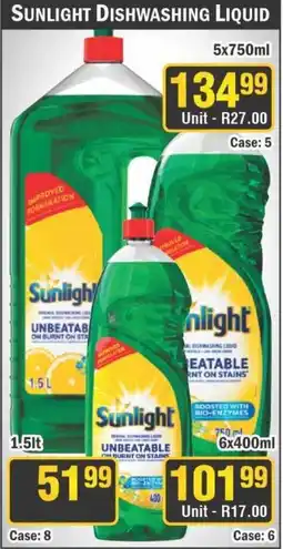 J&E Cash and Carry SUNLIGHT DISHWASHING LIQUID offer