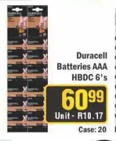 J&E Cash and Carry Duracell Batteries AAA HBDC 6's offer