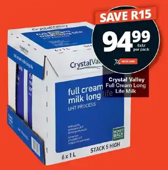 Checkers Crystal Valley Full Cream Long Life Milk offer