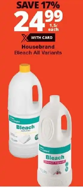 Checkers Housebrand Bleach All Variants offer