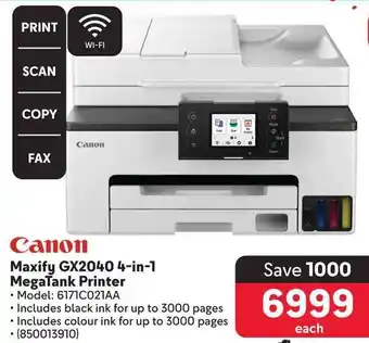 Makro Canon Maxify GX2040 4-in-1 MegaTank Printer offer