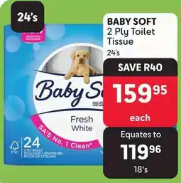 BABY SOFT 2 Ply Toilet Tissue 24's