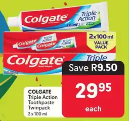 Makro COLGATE Triple Action Toothpaste Twinpack offer