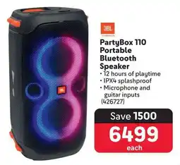Makro JBL PartyBox 110 Portable Bluetooth Speaker offer