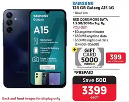 Makro SAMSUNG 128 GB Galaxy A15 4G offer