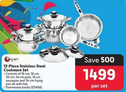 Makro 12-Piece Stainless Steel Cookware Set offer