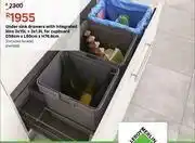 Under Sink Drawers With Integrated Bins 3 x 15L + 3 x 1.8L