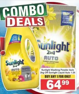 Frontline Sunlight Washing Powder Auto 2kg OR Sunlight Liquid Auto 1.5lt offer