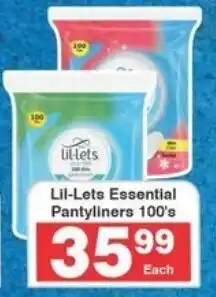 Frontline Lil-Lets Essential Pantyliners 100's offer