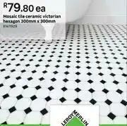 Leroy Merlin Mosaic Tile Ceramic Victorian Hexagon-300mm x 300mm Each offer