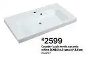 Leroy Merlin Sensea White Ceramic Remix Counter Basin L91cm x D48.5cm offer