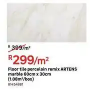 Leroy Merlin Artens Floor Tile Porcelain Remix Marble 60cm x 30cm-Per Sqm offer