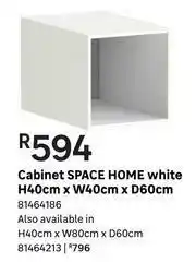 Leroy Merlin Space Home Cabinet (White) H 40cm x W 40cm x D 60cm offer
