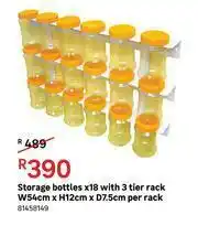 Leroy Merlin Storage Bottles x18 With 3 Tier Rack W 54cm x H 12cm x D 7.5cm-Per Rack offer