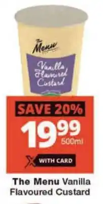 Checkers The Menu Vanilla Flavoured Custard offer