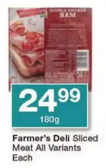 Checkers Farmer's Deli Sliced Meat All Variants Each offer