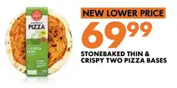 Woolworths STONEBAKED THIN & CRISPY TWO PIZZA BASES offer
