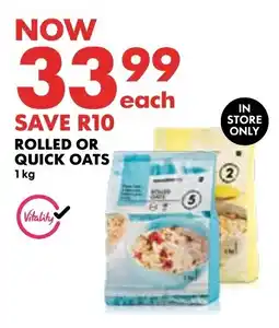 Woolworths ROLLED OR QUICK OATS 1kg offer
