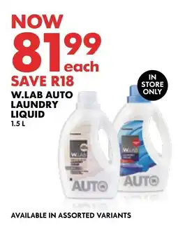 Woolworths W.LAB AUTO LAUNDRY LIQUID offer