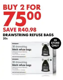 Woolworths DRAWSTRING REFUSE BAGS offer