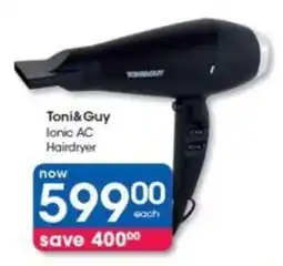 Clicks Toni&Guy Ionic AC Hairdryer offer