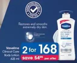 Clicks Vaseline Clinical Care Body Lotion offer