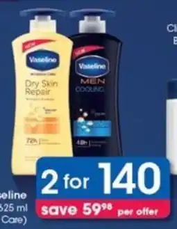 Clicks Vaseline Body Lotion 625 ml (Excl. Clinical Care) offer