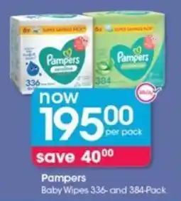 Clicks Pampers Baby Wipes 336- and 384-Pack offer