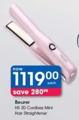 Beurer HS 20 Cordless Mini Hair Straightener