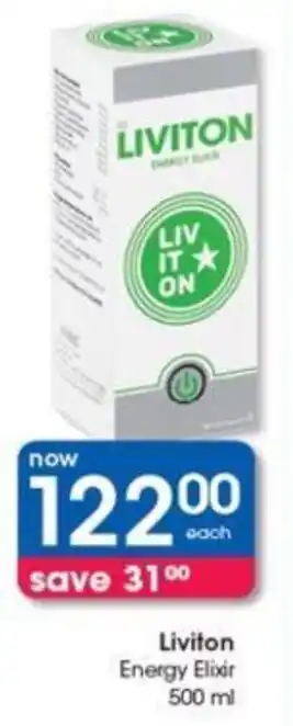 Clicks Liviton Energy Elixir 500ml offer