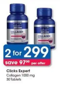 Clicks Clicks Expert Collagen 1000 mg 30 Tablets offer