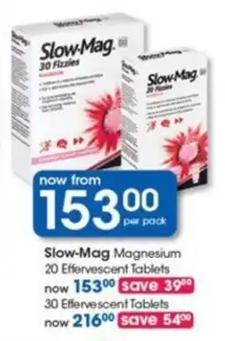 Clicks Slow-Mag Magnesium 20 Effervescent Tablets offer