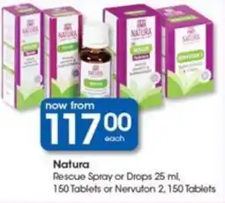 Clicks Natura Rescue Spray or Drops 25 ml, 150 Tablets or Nervuton 2, 150 Tablets offer