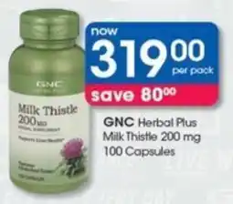 Clicks GNC Herbal Plus Milk Thistle 200 mg 100 Capsules offer