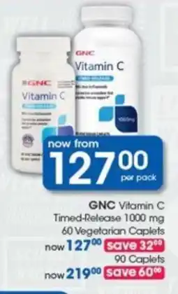 GNC Vitamin C Timed-Release 1000 mg 60 Vegetarian Caplets