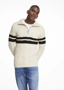 Woolworths Striped Zip Cable Knit Jumper offer