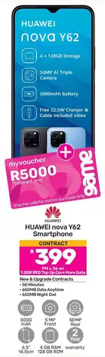 Game HUAWEI nova Y62 Smartphone offer