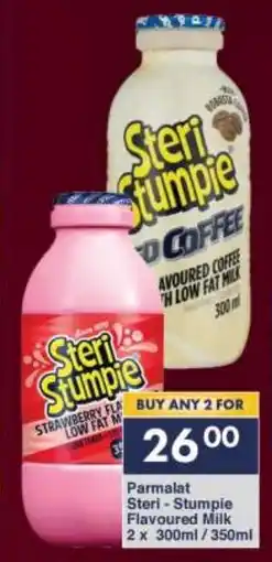President Hyper Parmalat Steri-Stumpie Flavoured Milk 2 x 300ml/350ml offer