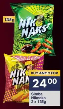 President Hyper Simba Niknaks 2x135g offer