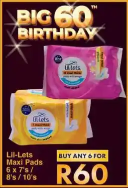 President Hyper Lil-Lets Maxi Pads 6x7's/ 8's/ 10's offer
