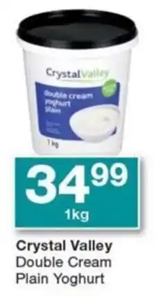 Checkers Crystal Valley Double Cream Plain Yoghurt offer