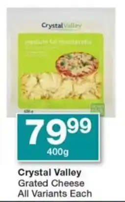 Checkers Crystal Valley Grated Cheese All Variants Each offer