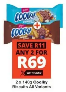 Checkers 2 x 140g Coolky Biscuits All Variants offer