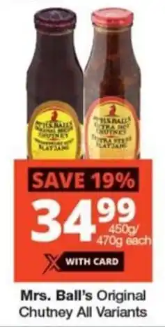 Checkers Mrs. Ball's Original Chutney All Variants offer