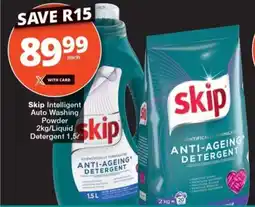 Checkers Skip Intelligent Auto Washing Powder 2kg/Liquid Detergent 1,5L offer