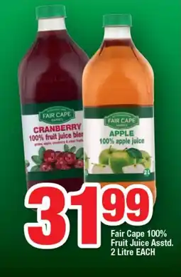OK Foods Fair Cape 100% Fruit Juice Asstd. 2 Litre EACH offer