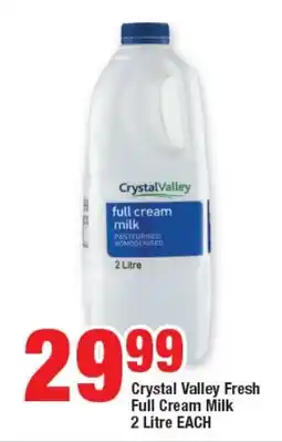 OK Foods Crystal Valley Fresh Full Cream Milk 2 Litre EACH offer
