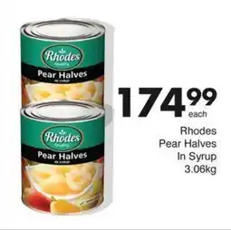 Save Hyper Rhodes Pear Halves In Syrup offer