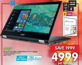 Makro Acer 11.6" Spin 1 Intel Celeron 2-in-1 Laptop offer
